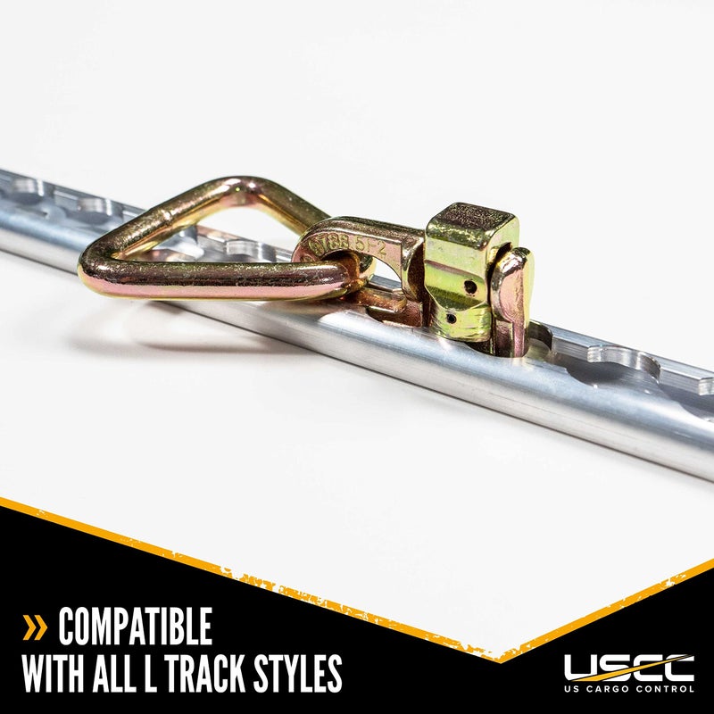 US Cargo Control Double Stud L Track Fitting with Delta Link (10 Pack), 5,000 LBS Break Strength, Use with L Track Rails in Truck Bed or Trailer, Automatic Locking with Spring Release - Image 4